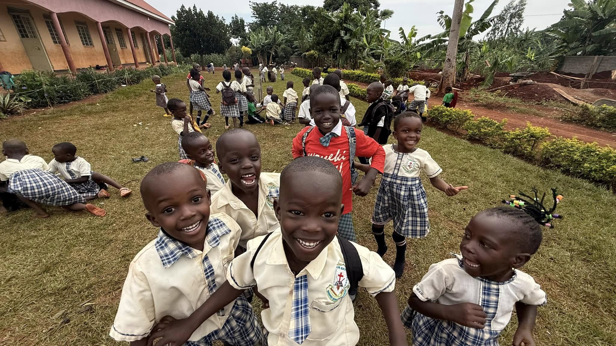 Children laughing together in Jinja, Uganda